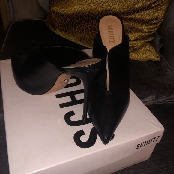 Schutz leather high heel Docia mule with slit Sz 11B runs small. - Picture 4 of 11